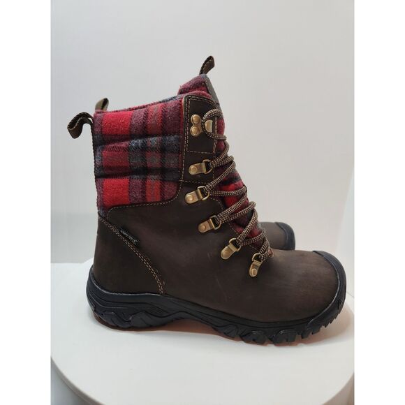 Keen Greta Waterproof Boot | Women's size 8 |Dk Brown Plaid - Picture 8 of 15